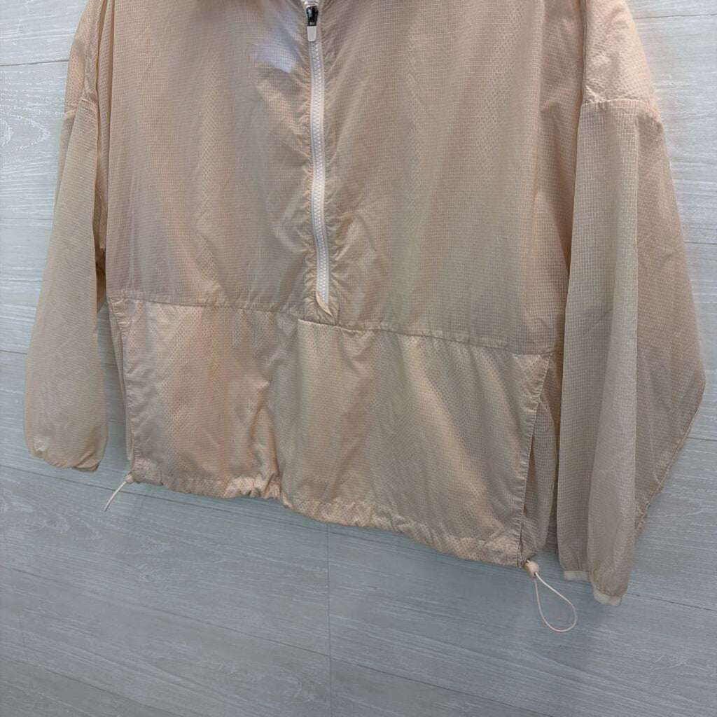 Fabletics Beige Lightweight Half Zip Pullover Extra Small