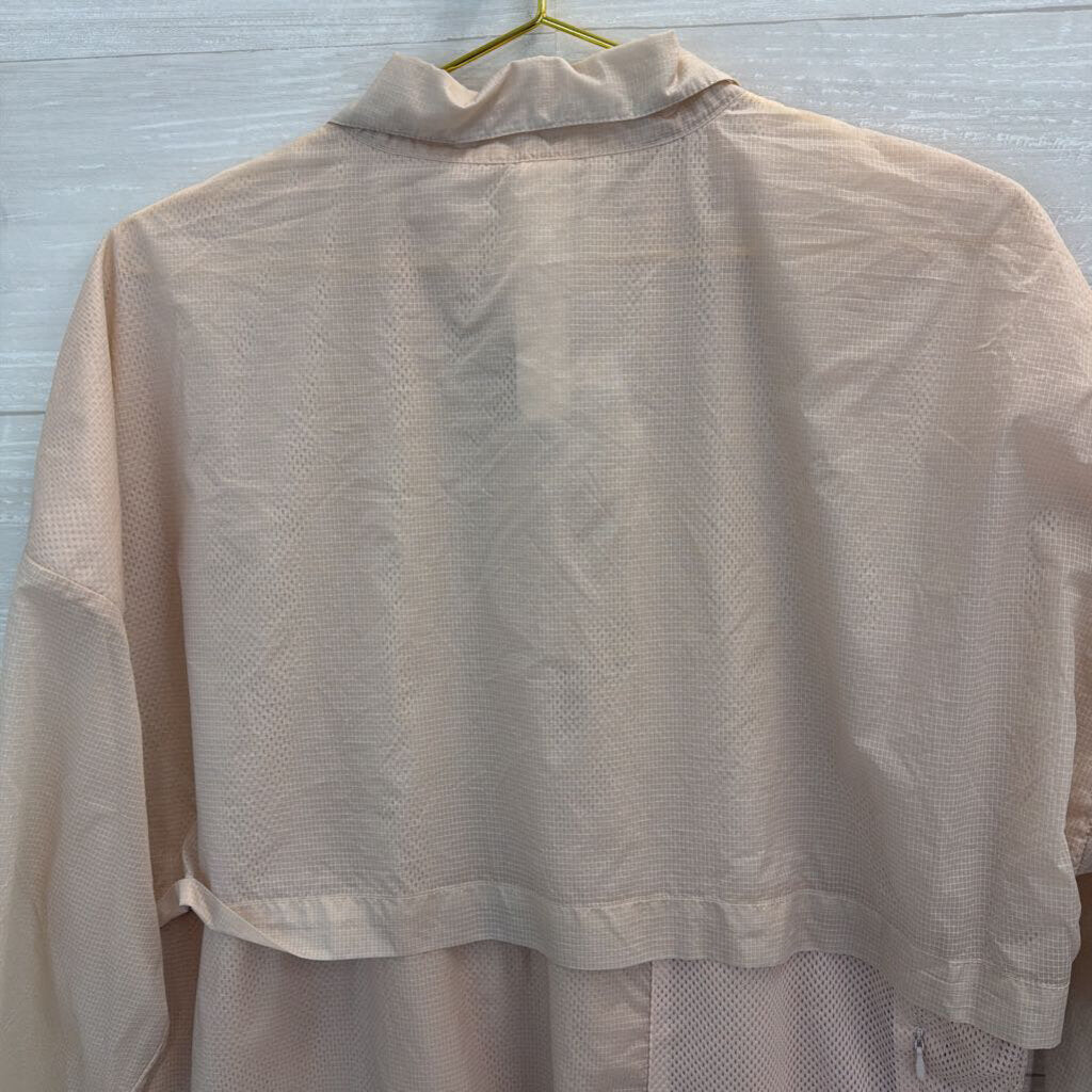 Fabletics Beige Lightweight Half Zip Pullover Extra Small