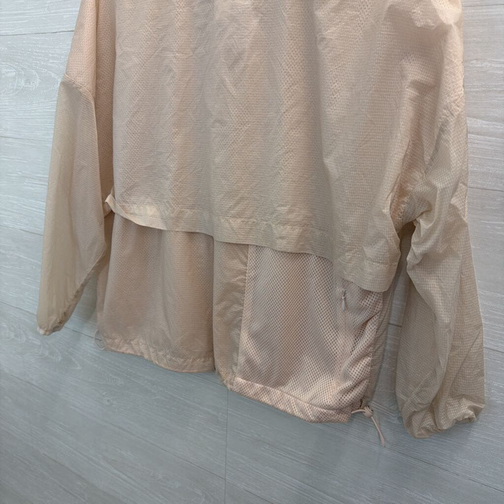 Fabletics Beige Lightweight Half Zip Pullover Extra Small