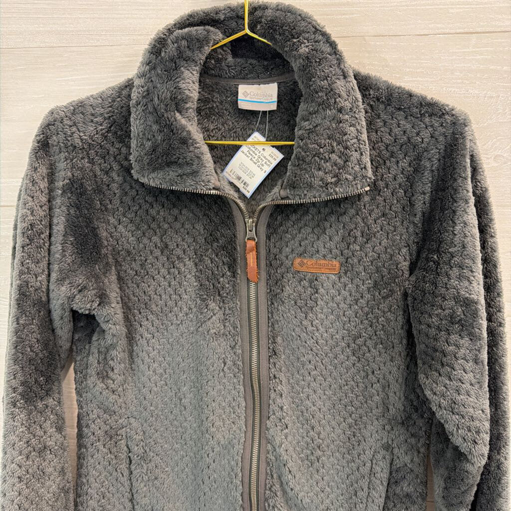 Columbia Grey Soft Fleece Zip Up Jacket Small