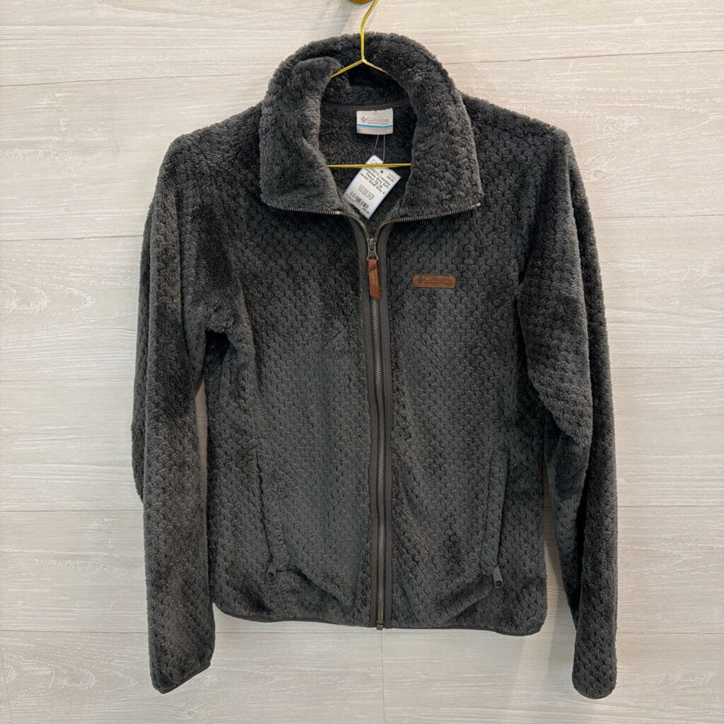 Columbia Grey Soft Fleece Zip Up Jacket Small