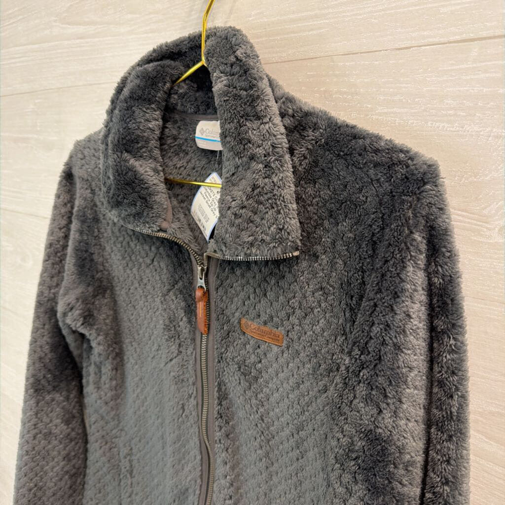 Columbia Grey Soft Fleece Zip Up Jacket Small