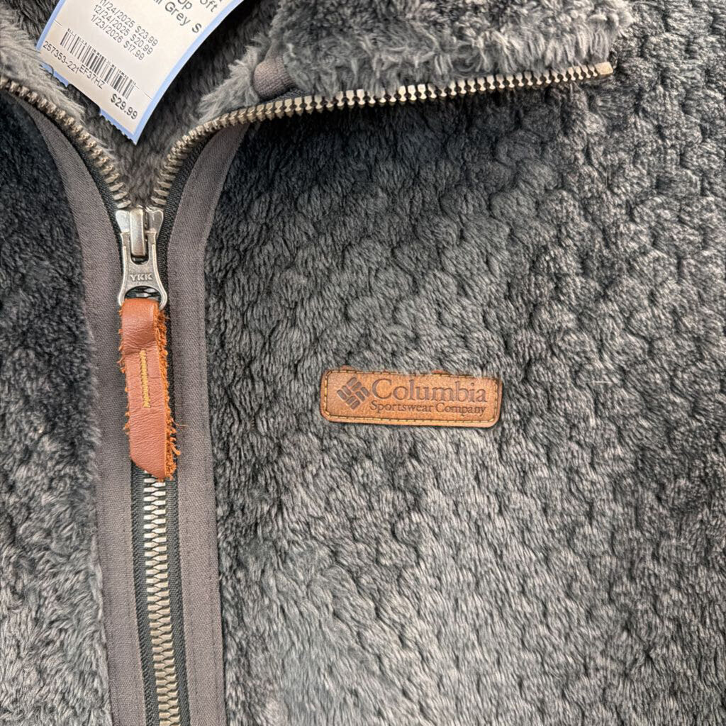 Columbia Grey Soft Fleece Zip Up Jacket Small