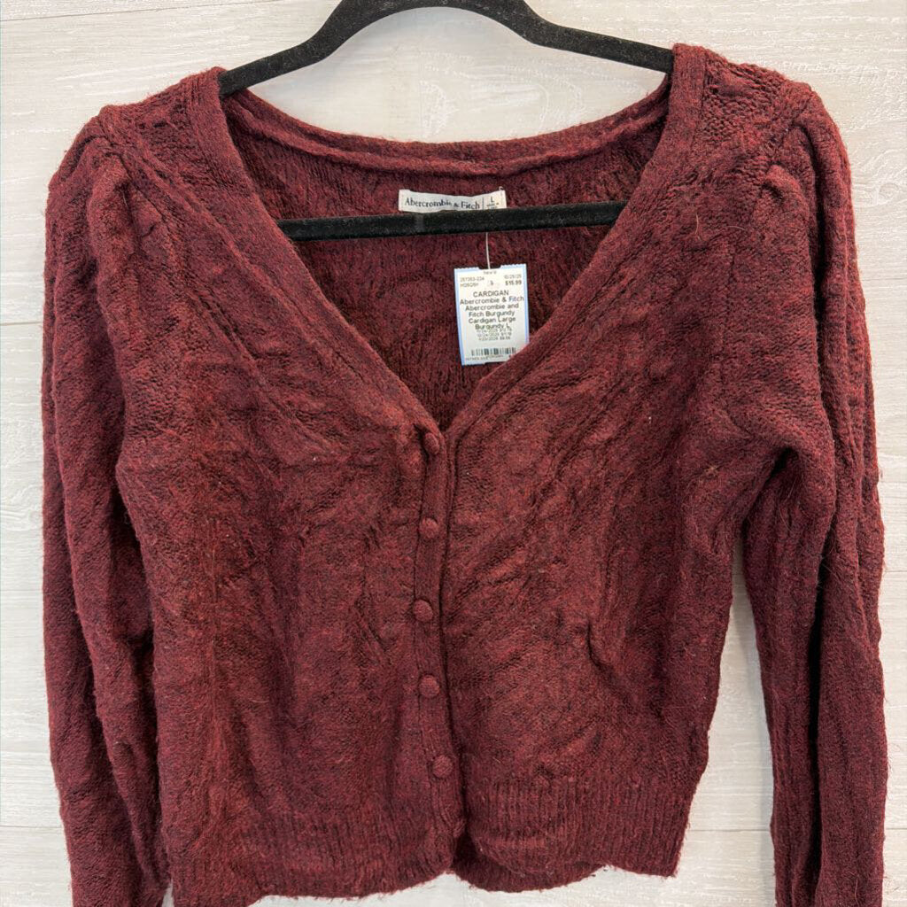 Abercrombie and Fitch Burgundy Cardigan Large