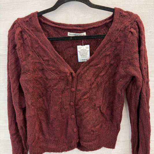Abercrombie and Fitch Burgundy Cardigan Large