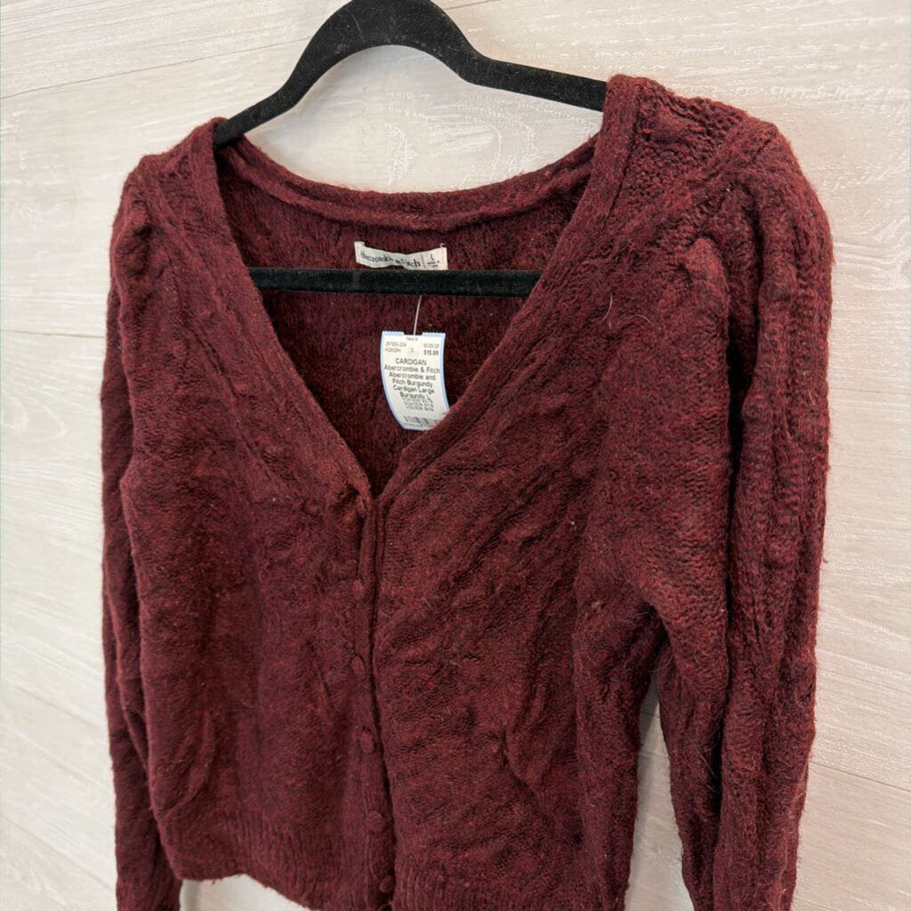 Abercrombie and Fitch Burgundy Cardigan Large