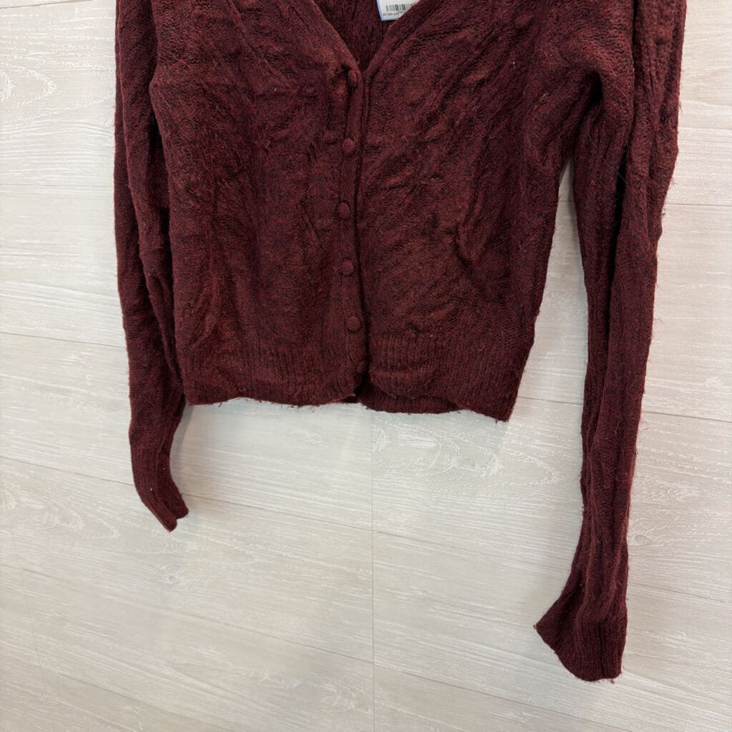 Abercrombie and Fitch Burgundy Cardigan Large