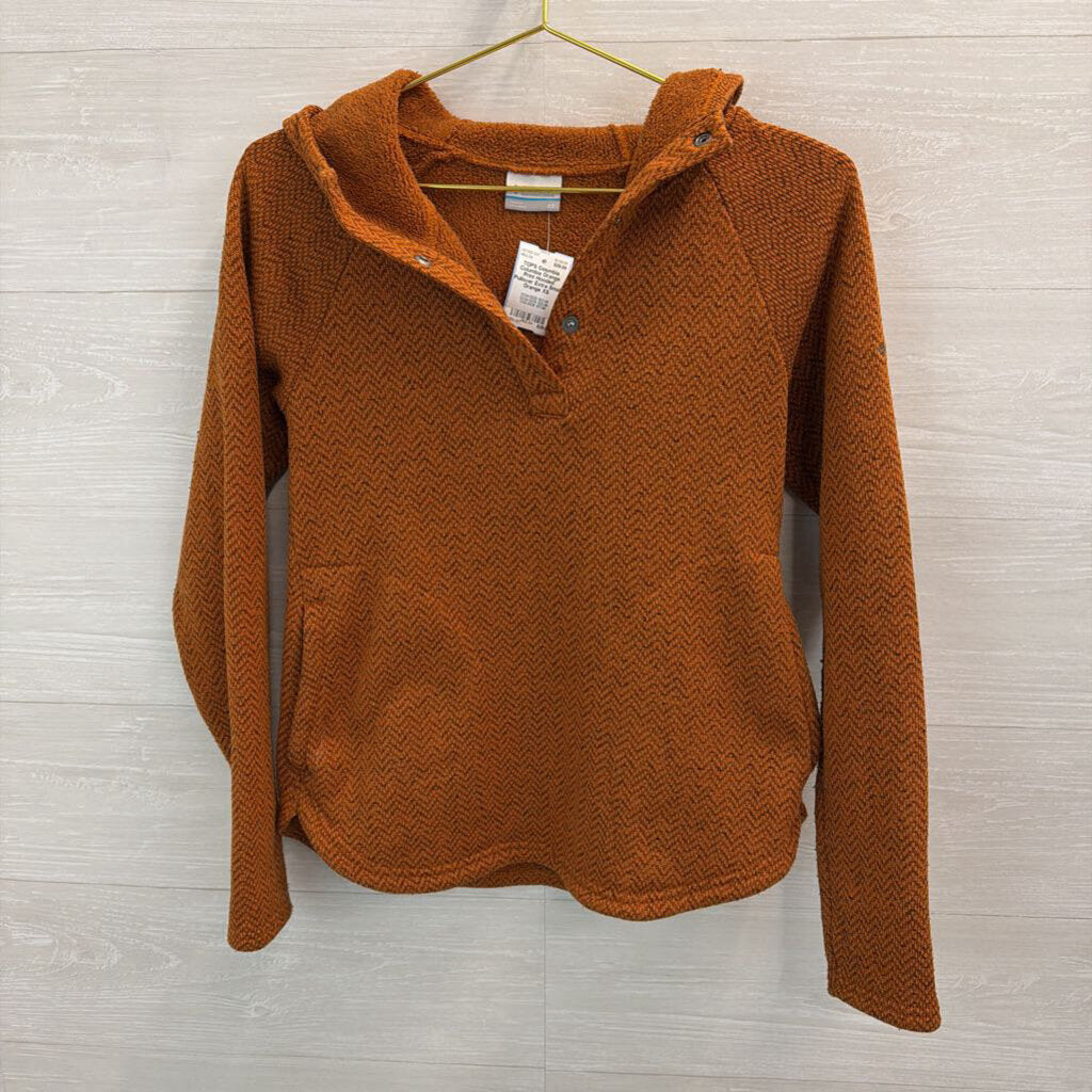 Columbia Orange Print Hooded Pullover Extra Small
