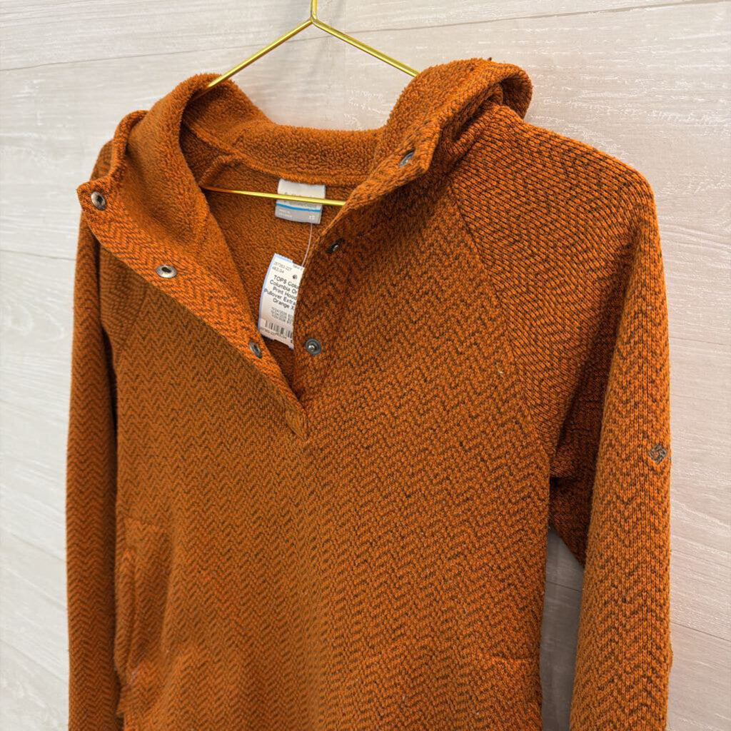 Columbia Orange Print Hooded Pullover Extra Small