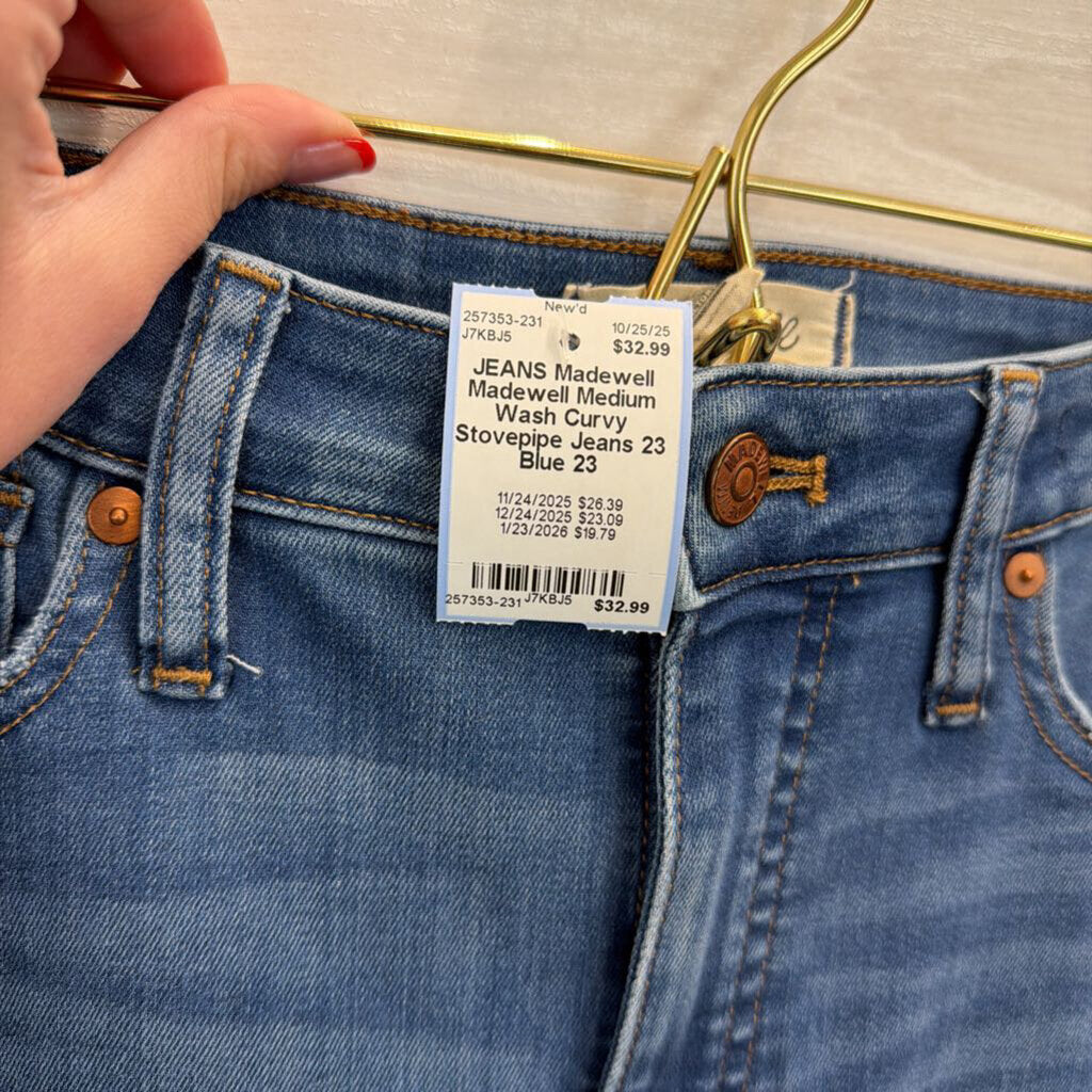 Madewell Medium Wash Curvy Stovepipe Jeans 23