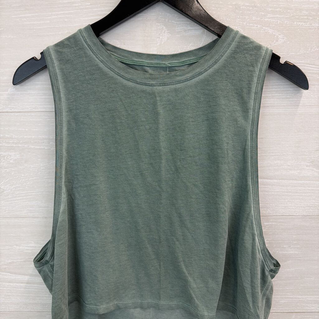 Lululemon Green Wide Arm Hole Cropped Tank Medium