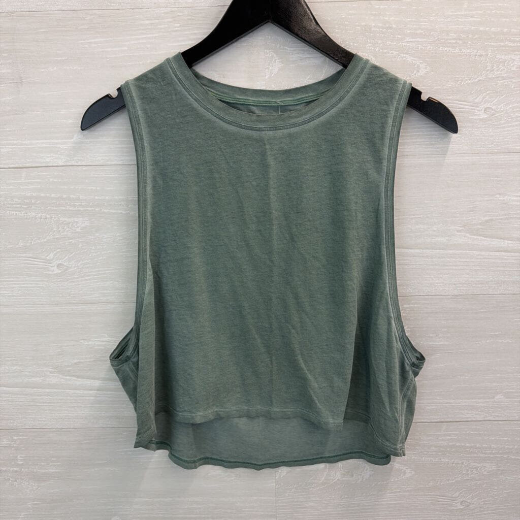 Lululemon Green Wide Arm Hole Cropped Tank Medium