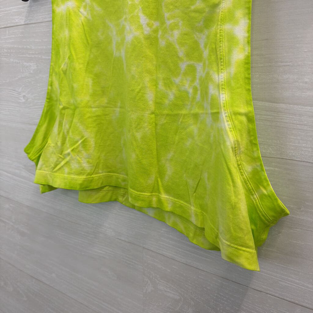 Lululemon Green/ White Tie Dye Wide Arm Hole Cropped Tank Medium