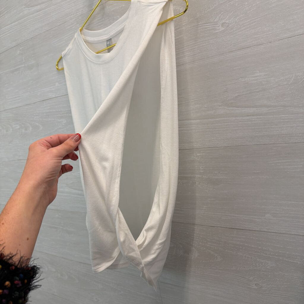 Athleta White Open Side Tank Top Small