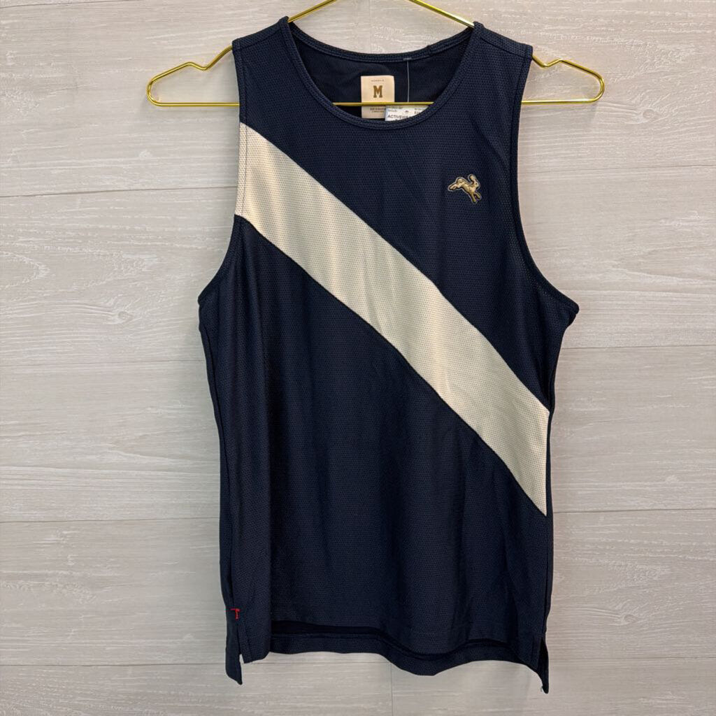 TRACKSMITH Blue/ White Jersey Tank Top Medium