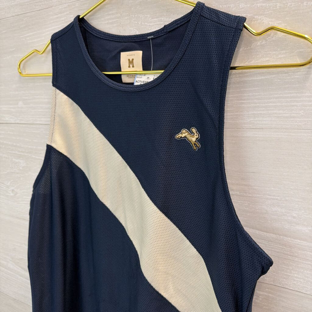 TRACKSMITH Blue/ White Jersey Tank Top Medium