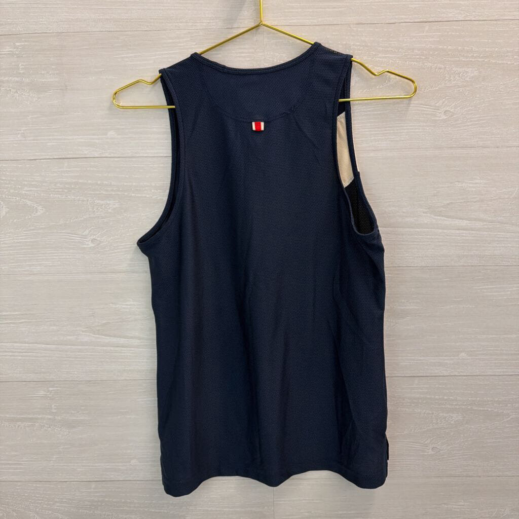 TRACKSMITH Blue/ White Jersey Tank Top Medium