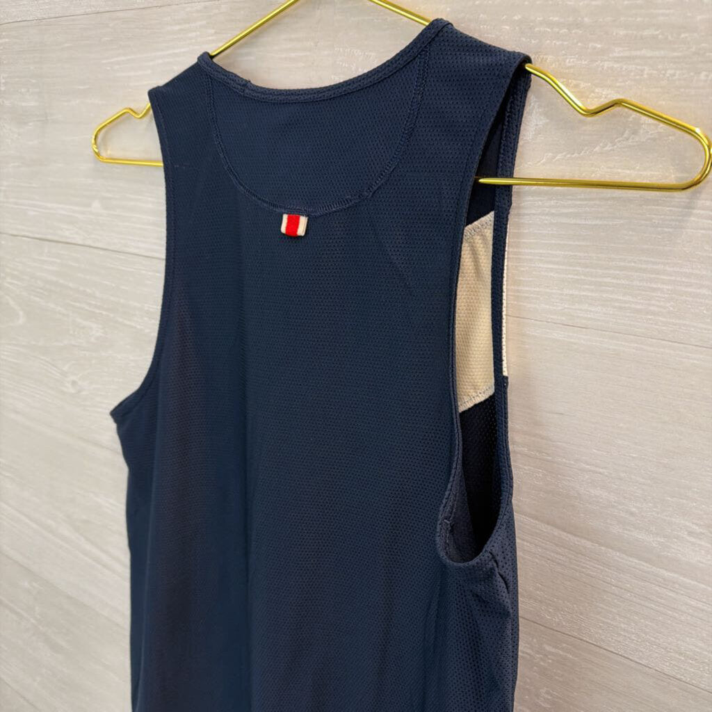 TRACKSMITH Blue/ White Jersey Tank Top Medium