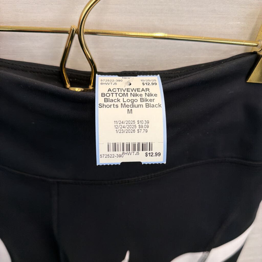 Nike Black Logo Biker Shorts Medium