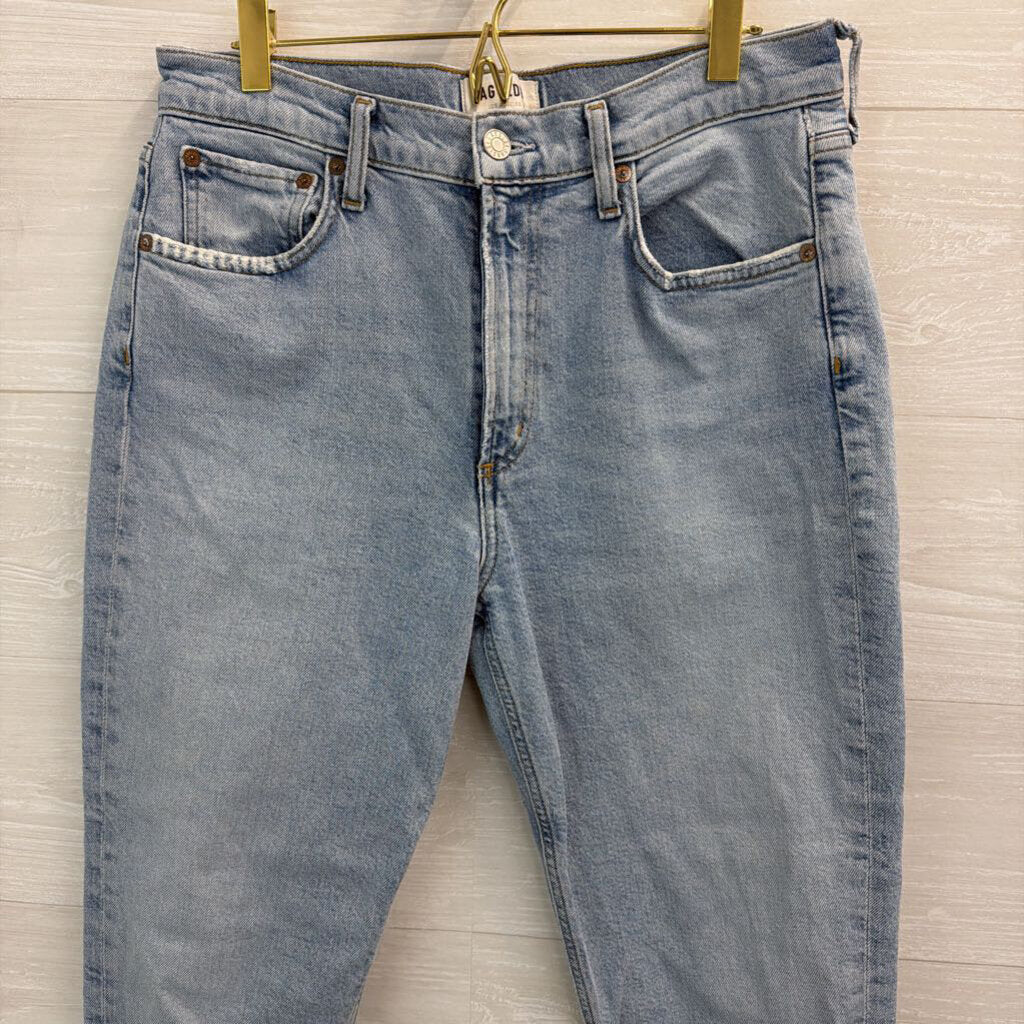 Agolde Light Wash High Rise Mom Jeans 28