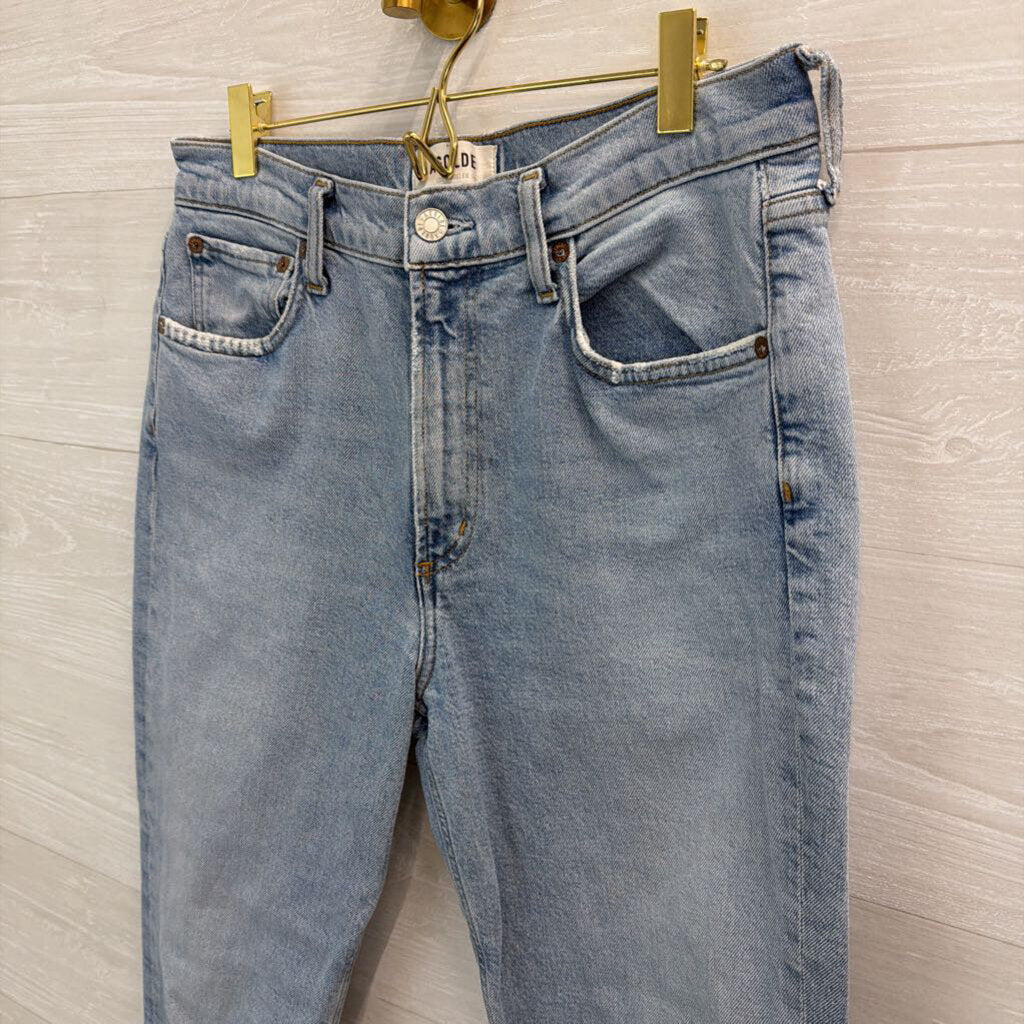 Agolde Light Wash High Rise Mom Jeans 28