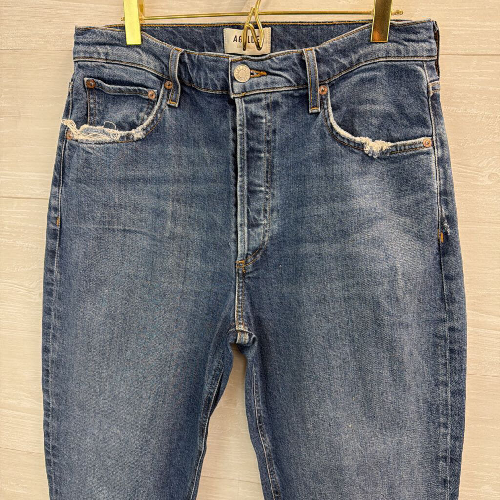 Agolde Medium Wash High Rise Mom Jeans 28