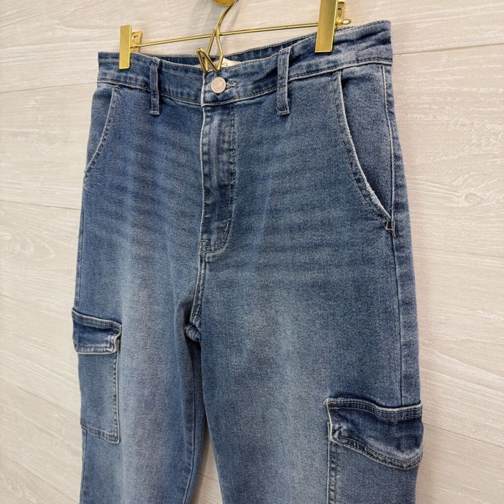 Kan Can Medium Wash Side Pocket Bootcut Jeans 28