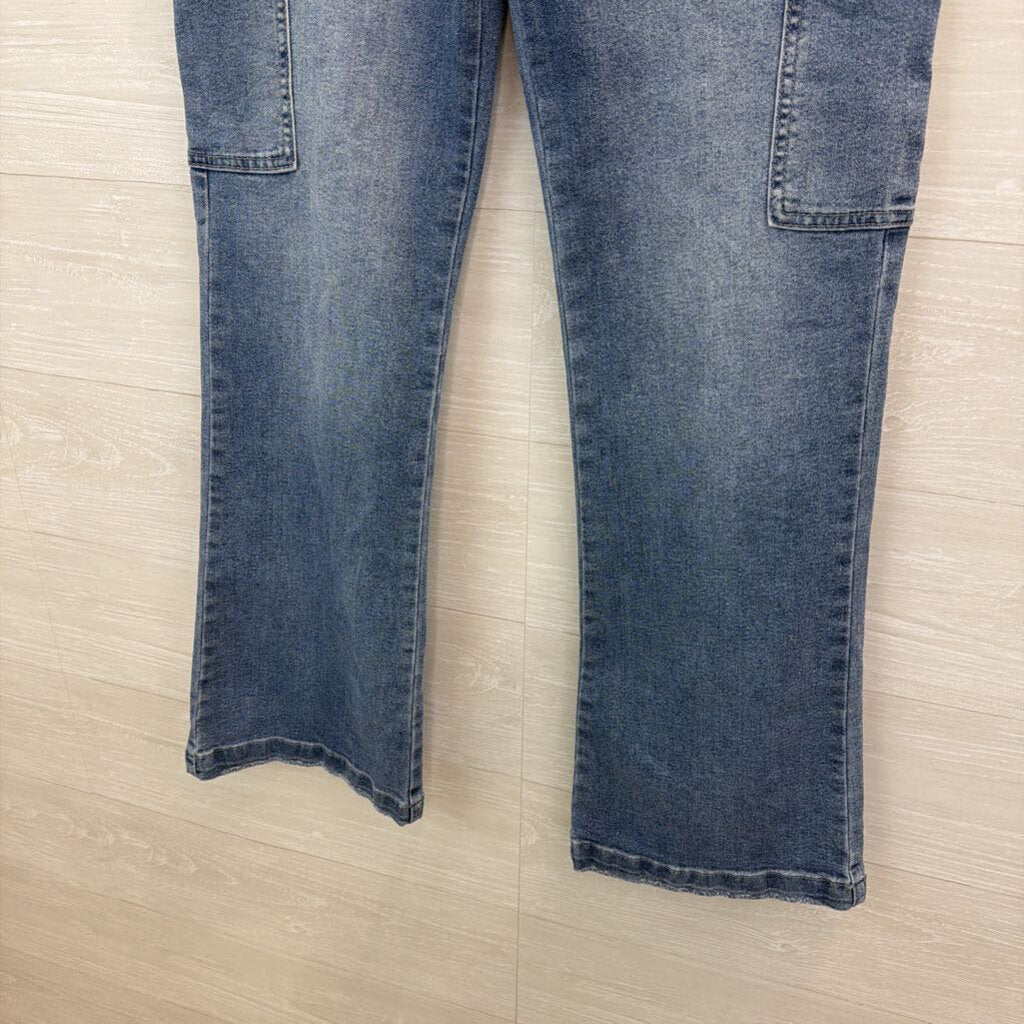 Kan Can Medium Wash Side Pocket Bootcut Jeans 28