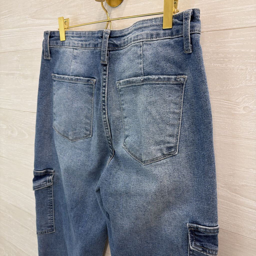 Kan Can Medium Wash Side Pocket Bootcut Jeans 28