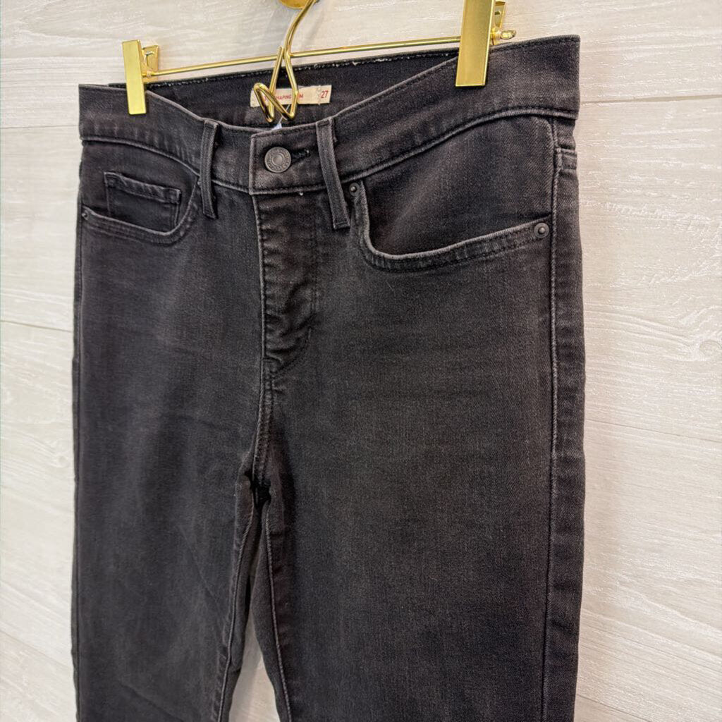 Levi Black Denim 312 Shaping Slim Jeans 27