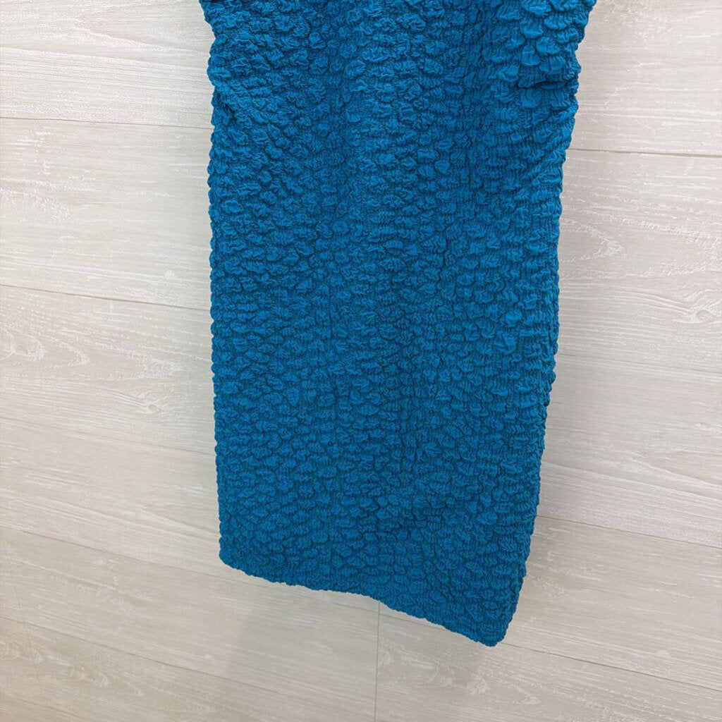 Anthropologie Blue Textured Mini Shift Dress Small