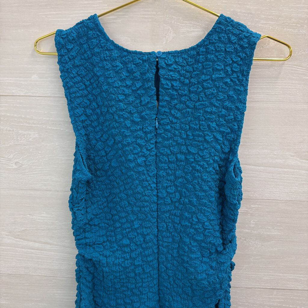 Anthropologie Blue Textured Mini Shift Dress Small