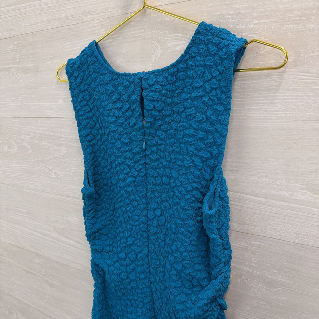 Anthropologie Blue Textured Mini Shift Dress Small