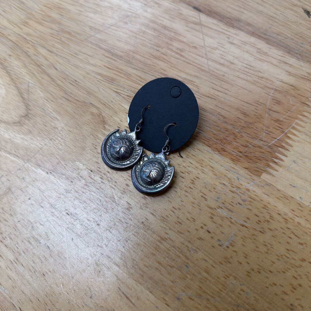 Sterling Silver Sun Dangle Earrings