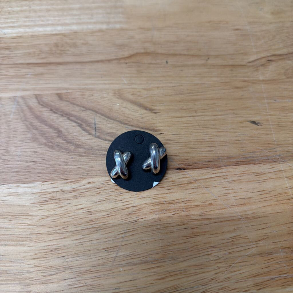 Silver Cross X Earrings