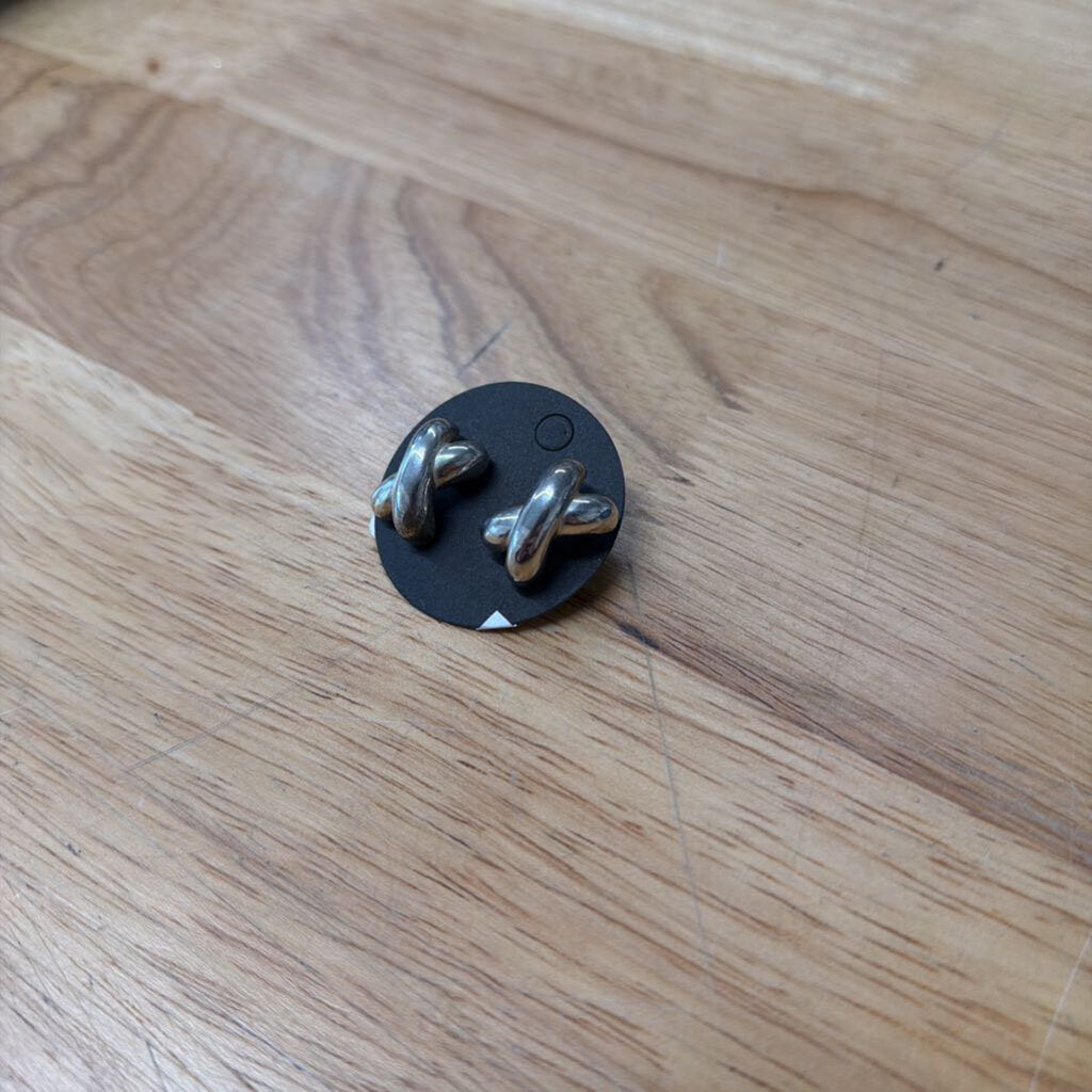 Silver Cross X Earrings