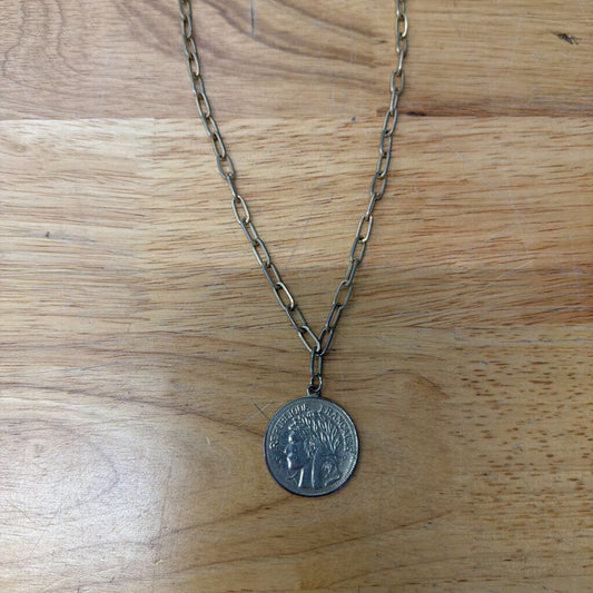 Gold Coin Pendant Necklace