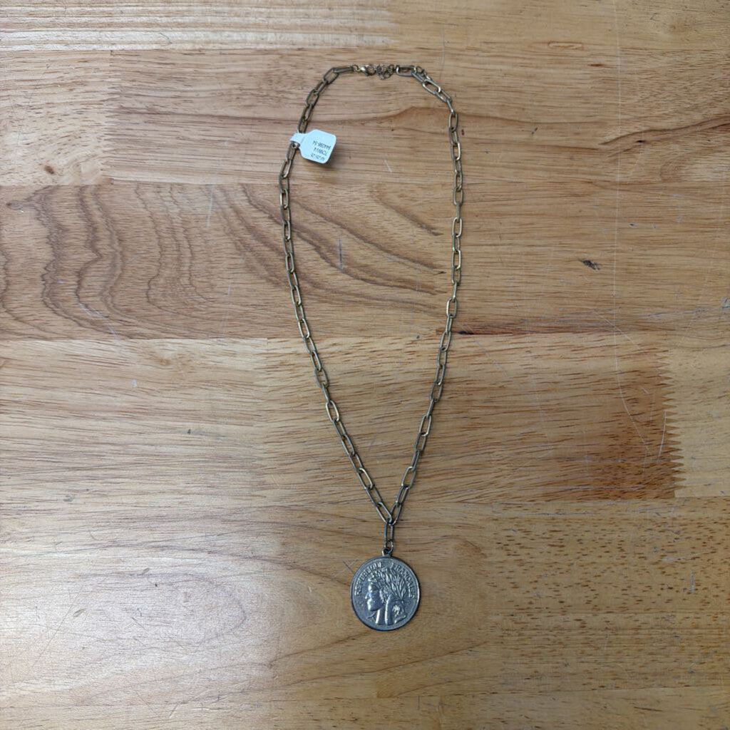 Gold Coin Pendant Necklace