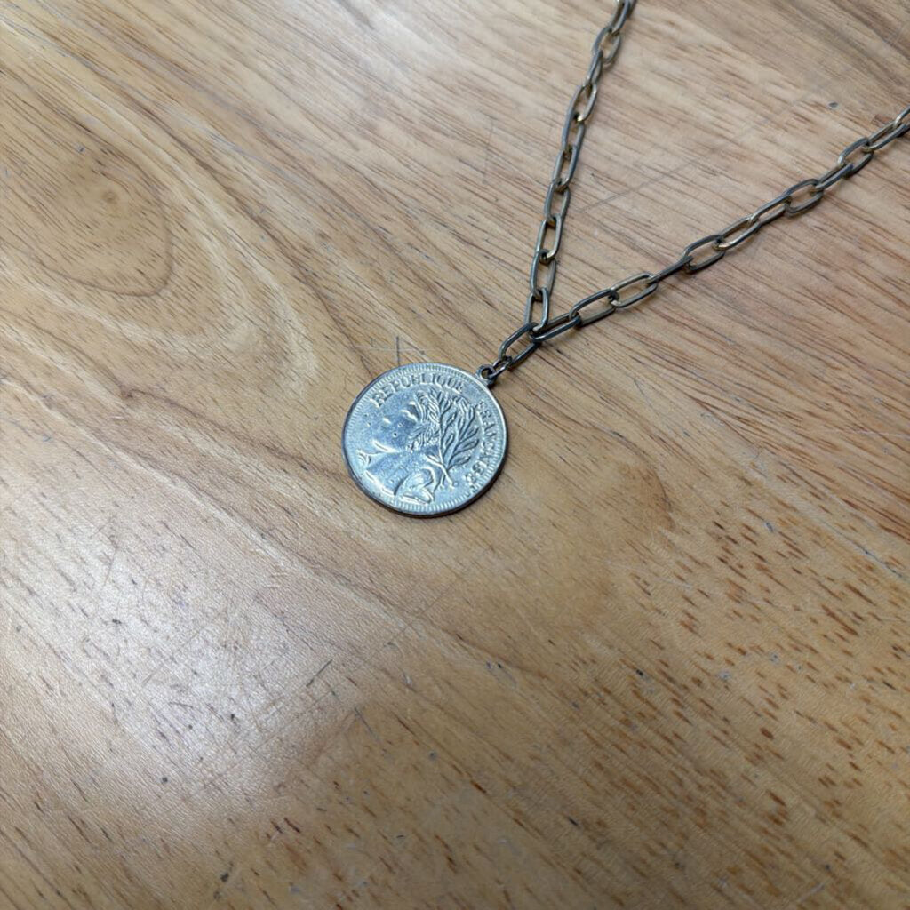 Gold Coin Pendant Necklace