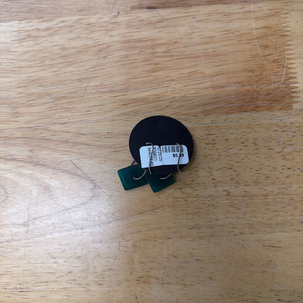 Blue Square Stone Earrings