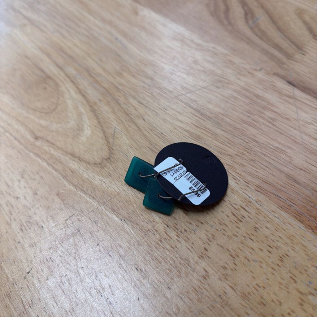 Blue Square Stone Earrings