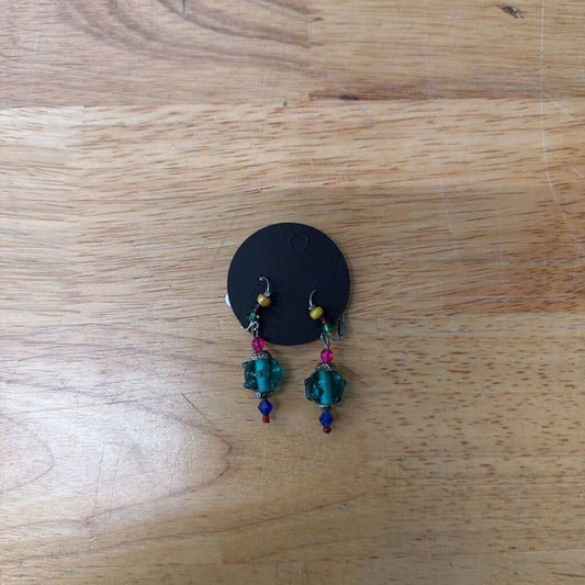 Multi Color Beaded Drop Earrings