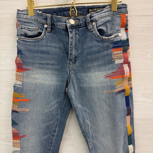 Blank NYC Embroidered Leg Denim 26