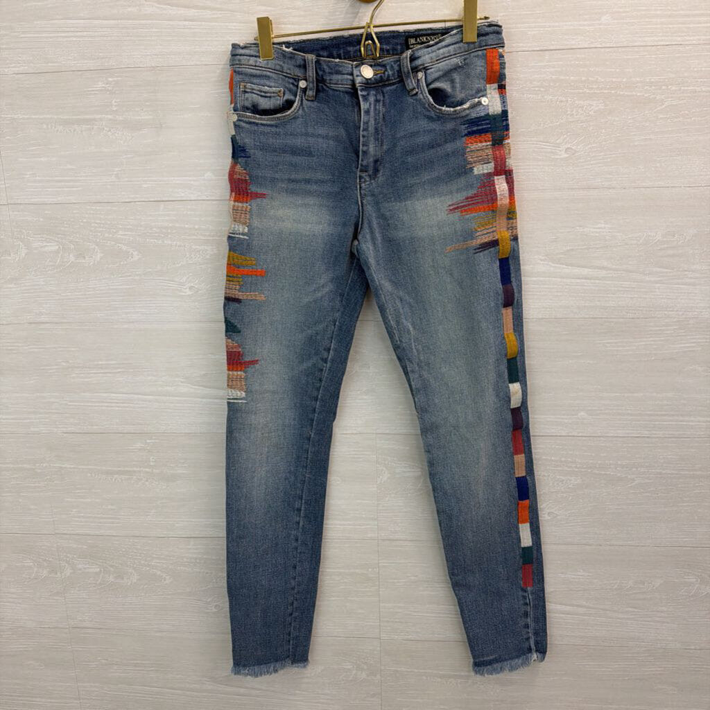 Blank NYC Embroidered Leg Denim 26