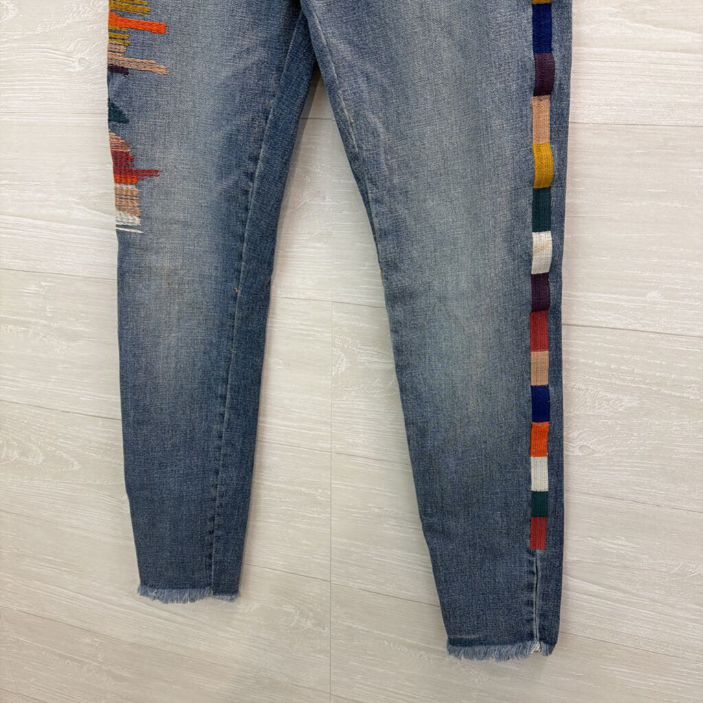 Blank NYC Embroidered Leg Denim 26