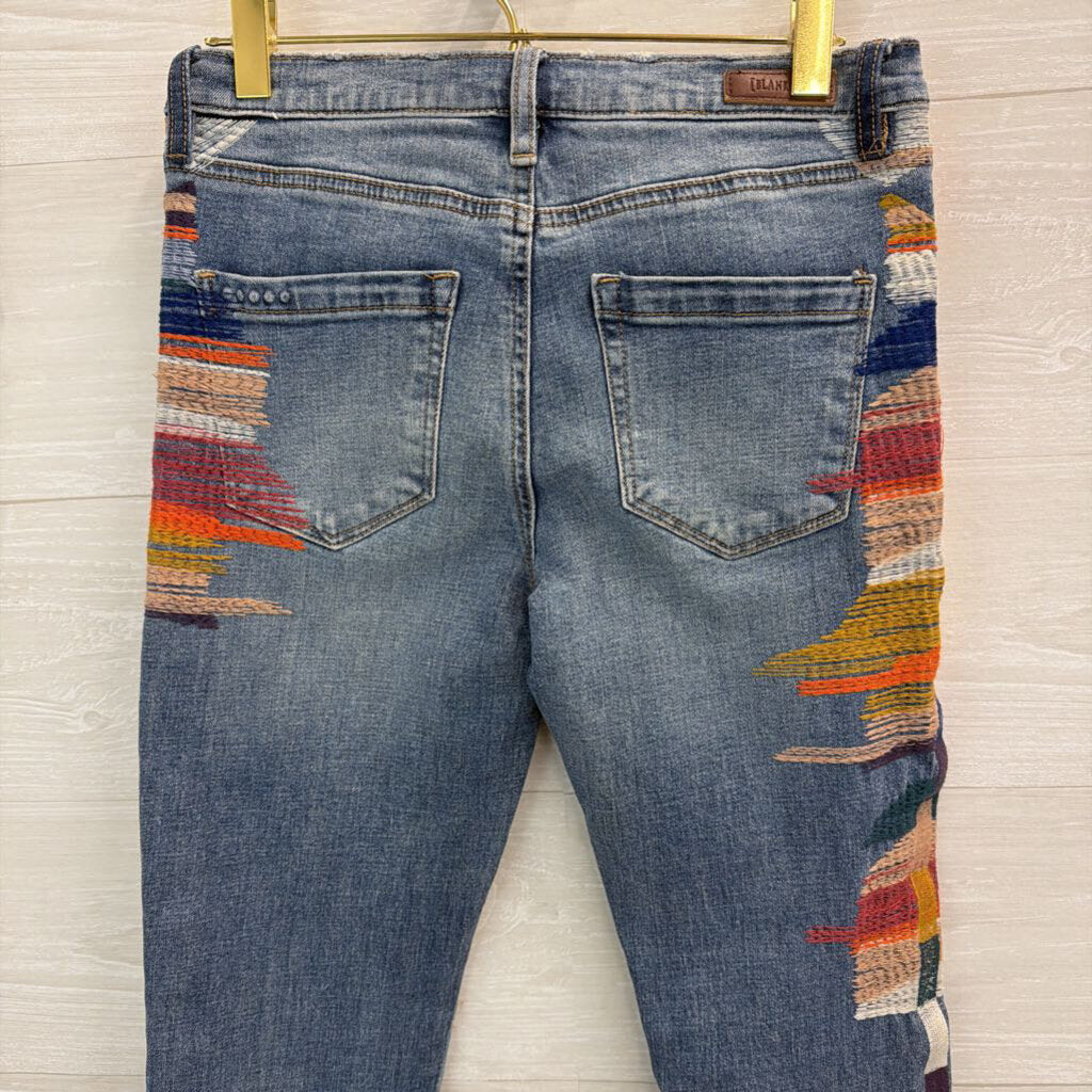 Blank NYC Embroidered Leg Denim 26