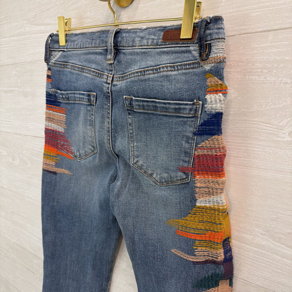 Blank NYC Embroidered Leg Denim 26