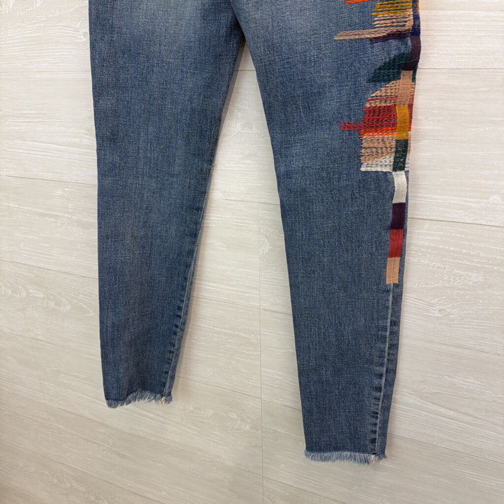 Blank NYC Embroidered Leg Denim 26