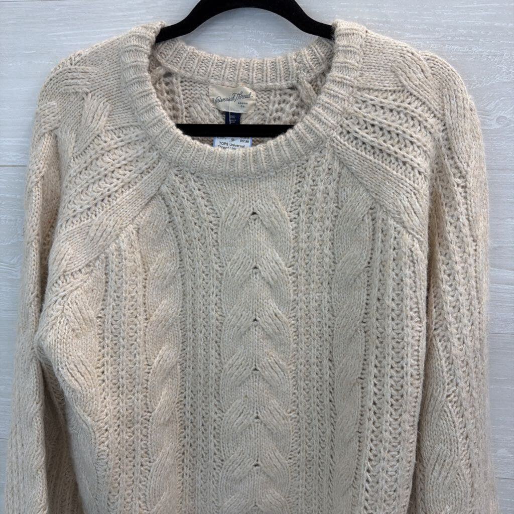 Universal Thread Cable Knit Cropped Sweater Extra Extra Large