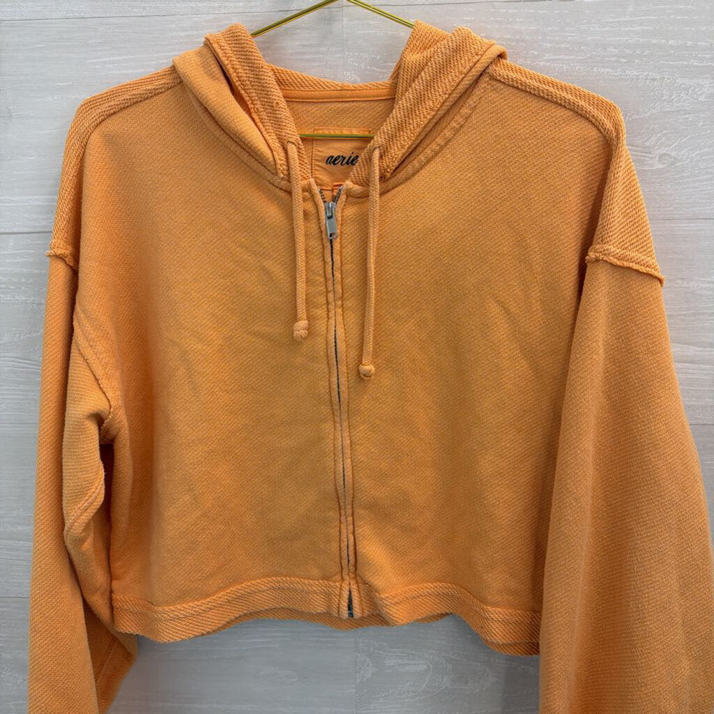 Aerie Cropped Zip Up Hoodie Medium
